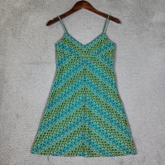 Loft Ann Taylor Dress Women's 2 Petite Green Crochet Spaghetti Strap Y2K Vinatge - Picture 1 of 16